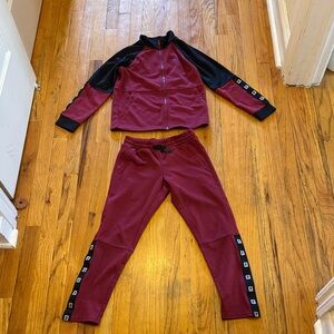 Kids Matching Track Suit by Reima - Burgundy and Black